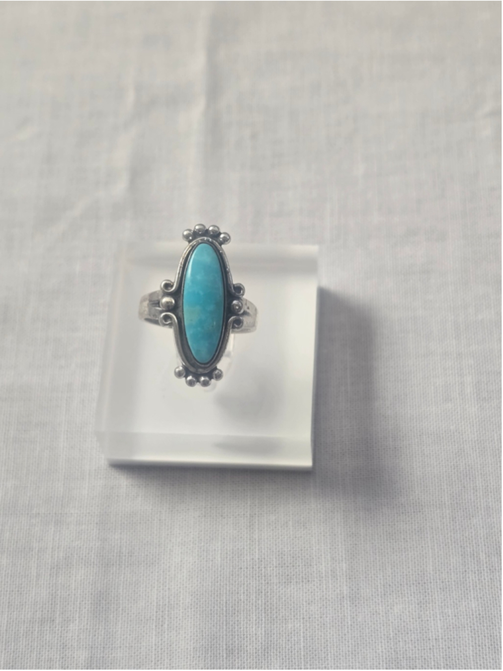 Vintage Bell Trading Post Sterling Silver Turquoise Ring Size 5.5 4.33g
